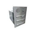 Letterbox24 Briefkasten BV Serie Edelstahl Mauerdurchwurf Briefkastenanlage mit Sprechsieb (3 Klingel, Sprechsieb, Busch-Jäger Gegensprechanlage-Set in weiß)