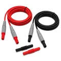 PeakTech Isolierte 4 mm Verbindungsleitungen mit Verlängerungsstück - CAT III 1000 V, P 7005, rot und schwarz