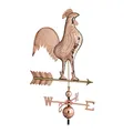 Relaxdays Wetterhahn, Metall, Windrichtungsanzeiger fürs Dach, Garten, Windfahne mit Himmelsrichtungen & Pfeil, Kupfer