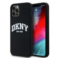 DKNY Flüssigsilikon-Hülle mit weißem Logo und MagSafe-Aufdruck für iPhone 12/12