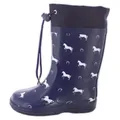 Beck Gummistiefel Horses Gummistiefel (bis Gr. 38 verfügbar, schmale Passform, trockene Füße für alle Pferdefans) mit herausnehmbarer Innensohle, weicher flexibler Naturkautschuk lila 28 EU