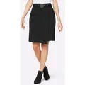 A-Linien-Rock HEINE, Damen, Gr. 38, schwarz, 67% Viskose, 27% Polyamid, 6% Elasthan, unifarben, kurz, Röcke