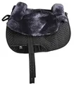 Engel Reitsport | FELLSA-R3-ANT | Hochwertiger Fellsattel | echtes Merino Lammfell | baumloses Bare-Back-pad | Gr. Ibero Farbe anthrazit grau