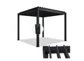 Juskys Lamellendach Tahiti 3x3 m - Stahl Pergola - Terrassenüberdachung stabil - Anthrazit