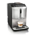 Siemens Kaffeevollautomat EQ300, farbiges LCD-Display, Milchaufschäumdüse für Cappuccino, Latte Crema, 5 Kaffee- und Milchgetränke auf Knopfdruck, entnehmbare Brüheinheit, Silber, TF303E07