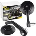 Area1 universal Motorrad Lenkerendenspiegel Rückspiegel Paar e-geprüft kompatibel mit Duke SMC/R MT07 MT09 MT125 Z900 Z650 Z500 Z125 Hornet SV650 (schwarz)