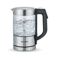 Severin WK 3458 Digitaler Mini Glas-Wasserkocher 1100W 0,5l transparent/schwarz/silber