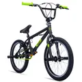 bergsteiger BMX-Rad Ohio 20 Zoll, 360° Rotor-System, Freestyle, Mädchen, Jungen, 1 Gang, V-Bremsen, Schwarz