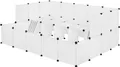 EUGAD Freigehege für Kaninchen, Freilaufgehege Indoor, Weiß, 181x72x145cm