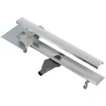 NORDONA Duschrinne Edelstahl Abflussrinne Bodenablauf, Komplett-Set, Klassische Blende, 90 cm silberfarben 7,5 cm x 90 cm