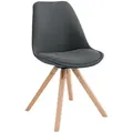 TPFLiving Besucherstuhl, Dunkelgrau, Textil, 48x83x56 cm, Arbeitszimmer, Besucherstühle