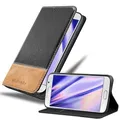 Cadorabo Hülle kompatibel mit Samsung Galaxy S6 aus Premium Kunst Leder Flip Klappbare Stoßfeste Magnetische [Standfunktion] [Kartenfächern] Cover Hülle für Galaxy S6 Tasche in Schwarz