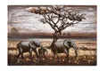 3D Metallbild Elefanten 120 x 80 cm, Holz / Stahlblech