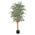 Künstlicher Ficusbaum, 1524 mm, mit schwarzem Topf, KunstFicuspflanze mit nat...
