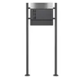 ML-DESIGN Standbriefkasten Briefkasten Postkasten mit Zeitungsfach, inkl. Standfuß, Briefkastenanlage mit Ständer Anthrazit 120cm Mailbox mit Pfosten