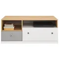 Deine Möbel 24 Tv-Lowboard, Eiche, Weiß, Grau, Holzwerkstoff, 120x50x50 cm, Wohnzimmer, Wohnwände, Lowboards, Lowboards stehend