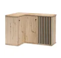 Lomadox Kommode CALLAO-161, Eiche mit schwarz, Kommode, Anrichte mit 3 Türen