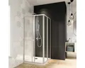 Eckeinstieg BREUER Fara 70 - 80 cm Profilfarbe silber Klarglas