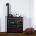 GLOBEFIRE Holzherd "Alhena", rot, Stahl, 7 kW, Dauerbrand geeignet