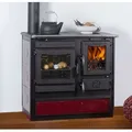 Globefire Festbrennstoffherd Küchenherd Alhena-rot, links, 7,00 kW