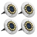 4 Solar Bodenleuchten Garten 12 Led 3000k Warmweiß