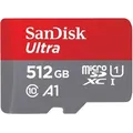 SanDisk Ultra microSDXC 512GB Speicherkarte + SD Adapter 150MB/s A1 Class 10 UHS-I