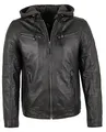 Otto Kern - Herren Echtleder Lederjacke Kapuze Lammnappa schwarz Größe 54