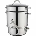 Baumalu 342711, Dampf-Entsafter aus Edelstahl, effektives Drucksystem für 6-7 kg Obst und Gemüse, vielseitig zum Dampfgaren, für alle Herdarten, Durchmesser 28 cm, silberfarben, Silber