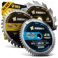 Ø165 x 20 Hand- Kreissägeblatt Set passend für Bosch GKS 165 GKS 55. Makita DHS630Z - AMBOSS WERKZEUGE® 165x20 Sägeblatt Sortiment