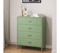 skølm Kommode Atria aus Metall (Grün), Sideboard mit 4 Schubladen, Metallschrank mit höhenverstellbaren Füßen