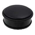 HRB Türstopper Edelstahl schwarz massiv 1 Stück - Schwerer Türstopper Boden mit modernen Design, Door Stopper versehen mit Gummiring zum Schutz der Türen