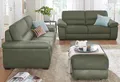 Polstergarnitur CALIA ITALIA "Gaia, hochwertige Garnitur aus 2-Sitzer & 3-Sitzer im edlen Design", grün, Luxus-Microfaser GINEVRA