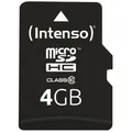 Intenso microSDHC Card 4GB Class 10 Speicherkarte für Smartphone Tablet Adapter