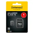 Intenso microSDHC 4GB Speicherkarte Class 10 + SDHC Card 4 GB Adapter Micro