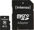 Intenso Micro SD Card 4 GB Speicherkapazität Class 10 inkl. SDHC Adapter