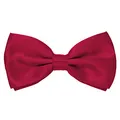 MASADA Herren Fliege Beerenrot glänzend und stufenlos verstellbar, handgefertigt mit Hakenverschluss - 12 x 6 cm 100% Polyester