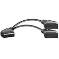 20cm Y Scart Kabel Adapter Verteiler 1 Stecker auf 2 Buchse Kupplung weiblich