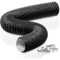 Abluftschlauch 5m, 100mm Durchmesser, flexible PVC, schallgedämmt, schwarz