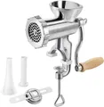 Metaltex Fleischwolf Jack Alu Grösse 8, mit Spritzgebäckaufsatz, Wurstfülltrichter, Stößel, H. 25 cm, T. 17 cm