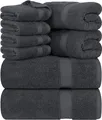 Utopia Towels - 8 teilig Handtücher Set aus Baumwolle mit Aufhänger - jeweils 2