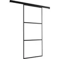 inova Loft Glasschiebetür 755 x 2035 mm Komplettset mit Aluminium Profil Schwarz inkl. 2Seitiger Softclose