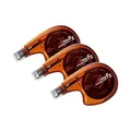 PLUS JAPAN 3 Stück Korrekturroller "FX" 4,2 mm x 10 m, flexibler Kopf, Orange