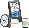 infactory TUYA Pool Thermometer: Smartes WLAN-Teich- & Poolthermometer, Funk-Empfänger, App, IP67 (Poolthermometer WiFi, Pool Thermometer WiFi Alexa, Temperaturfühler)