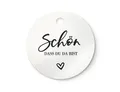 NORDEULE Dekohänger Schön dass du da bist, Runde Anhänger aus Papier Karton mit Lochung (Set, 12 St., 12 Stück), Runde Geschenkanhänger 4cm, für Gastgeschenk Willkommensgeschenk