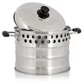 BBQ-Toro Edelstahl Kochtopf für Raketenofen, Ø 24 cm, Topf mit Deckel | Outdoor-Kochen | Ideal zum Grillen und Kochen im Raketenofen | Für Camping, Outdoor, Garten und Terrasse