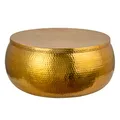 invicta INTERIOR Handgefertigter Couchtisch Orient Storage 70cm Gold Hammerschlag Design mit Stauraum Tisch Wohnzimmertisch