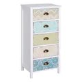 HOMCOM Kommode, 5 Schubladen, LxBxH: 46 x 34 x 97,5 cm - bunt