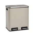 SVITA TM2X15 Mülleimer 30L Mülltrennsystem Abfalleimer mit Fächern Taupe