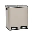 Mülleimer 30L Mülltrennsystem SVITA TM2X15 Abfalleimer mit Fächern Taupe