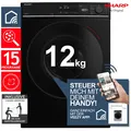 Sharp ES-PRO214BA-DE Waschmaschine 12 kg Schwarz WIFI VeeZy App AquaStop 2ML